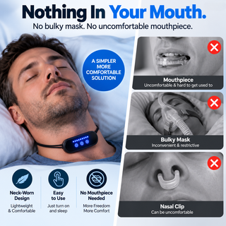 🌙 SnoreHush – Wearable Anti-Snoring Neck Device for Better Sleep for Both of You