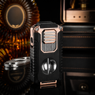 TriFlame – Vintage-Inspired Refillable Triple Torch Lighter with Built-In Tools
