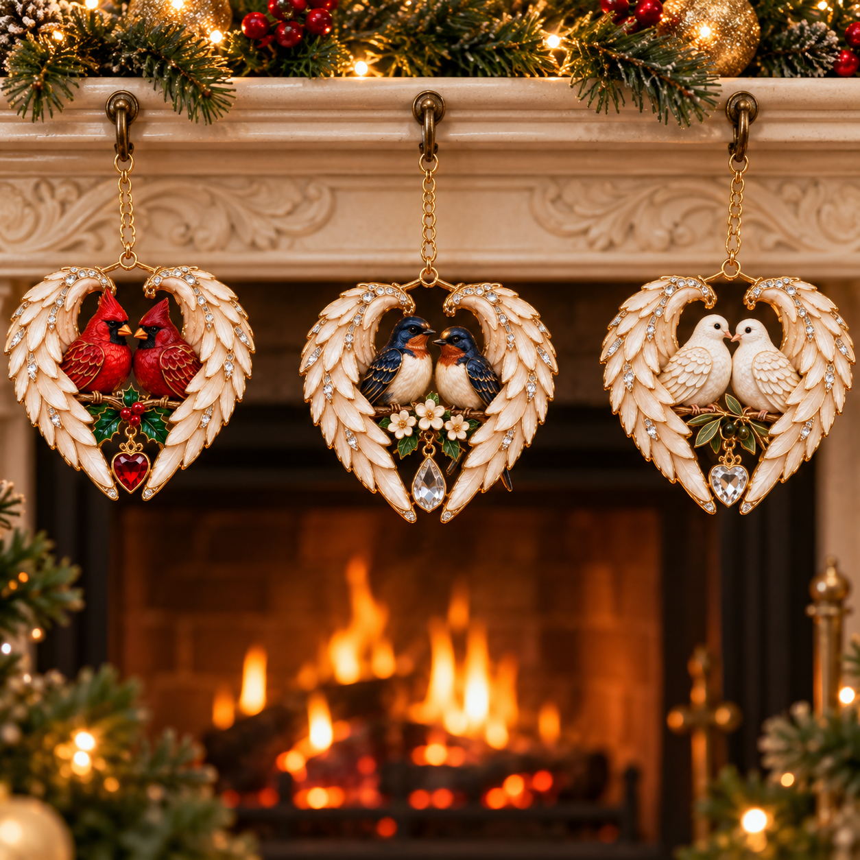 ❤️WingMemory – 2026 Angel Wing Heart Christmas Ornaments