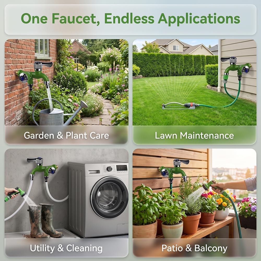 💧 TwinTap – Dual-Outlet Faucet with Two Independent Water Connections for Laundry, Garden & Everyday Cleaning