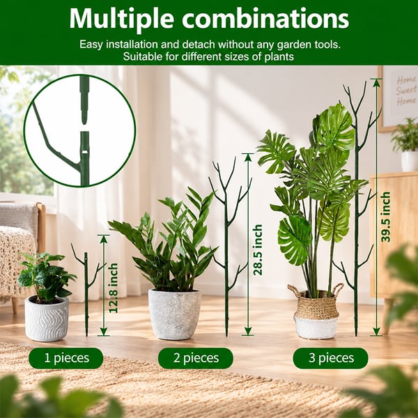🌱 Adjustable Climbing Plant Stakes – Natural‑Look, Tool‑Free Support for Indoor & Outdoor Vertical Growth
