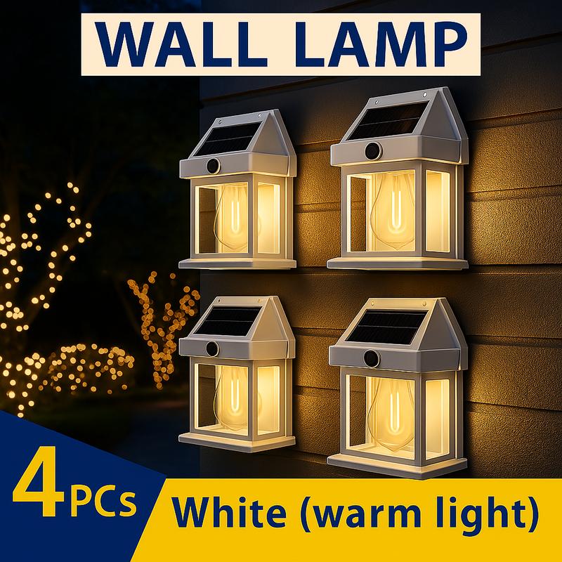 GlowGuard – 4-Pack Solar Outdoor Wall Lights with Motion Sensor