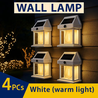 GlowGuard – 4-Pack Solar Outdoor Wall Lights with Motion Sensor