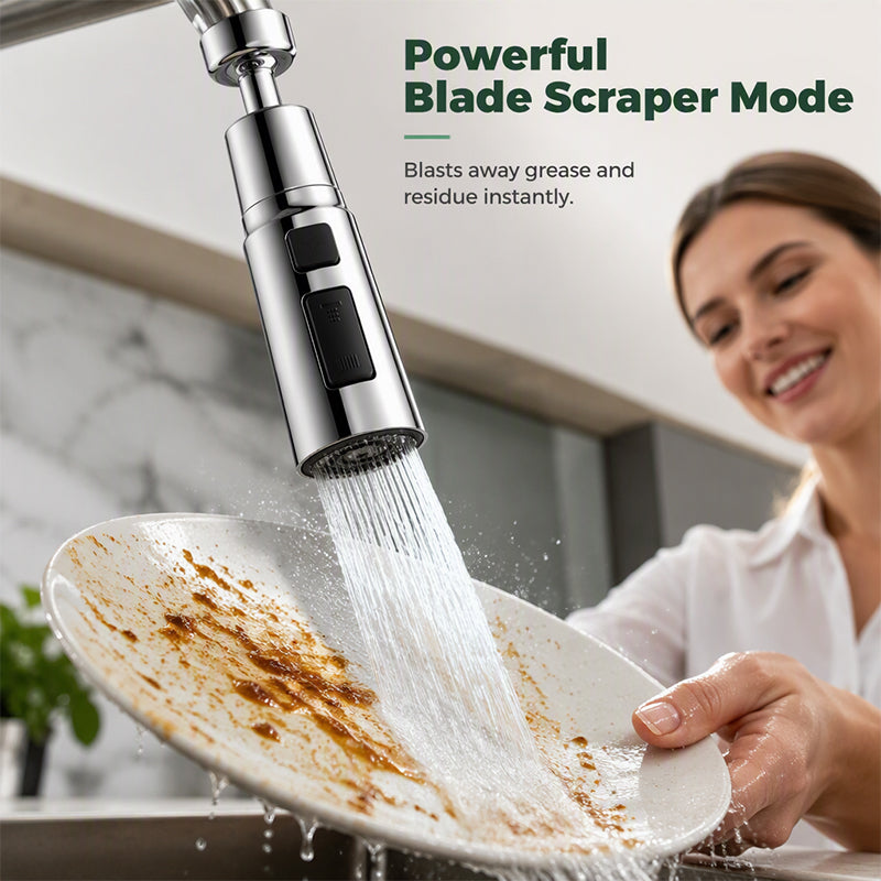SwivelFlow – Universal 720° Rotating Kitchen Faucet Nozzle & Sink Extender