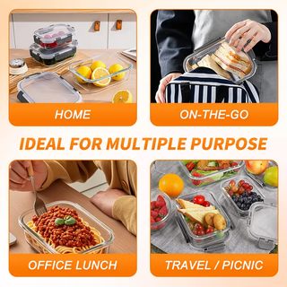 PrepVault – 20-Container Airtight Glass Food Storage System, 40-Piece Smart Meal Prep Set