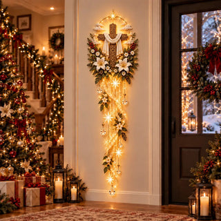 BethlehemGlow – ⏳ ✝️ Nativity Starfall Wall Light with Warm Golden Glow for Christmas Walls & Faith-Filled Homes ⭐