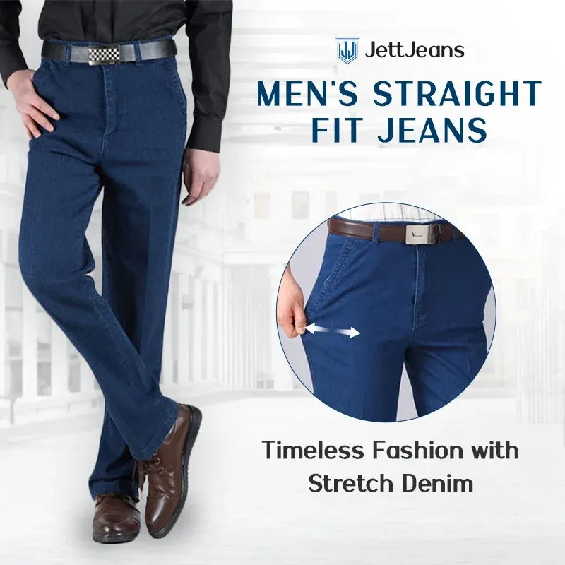 👖 EverFlex – Men's Classic Straight Fit Stretch Jeans, Comfortable Versatile Denim for Everyday Wear ✨