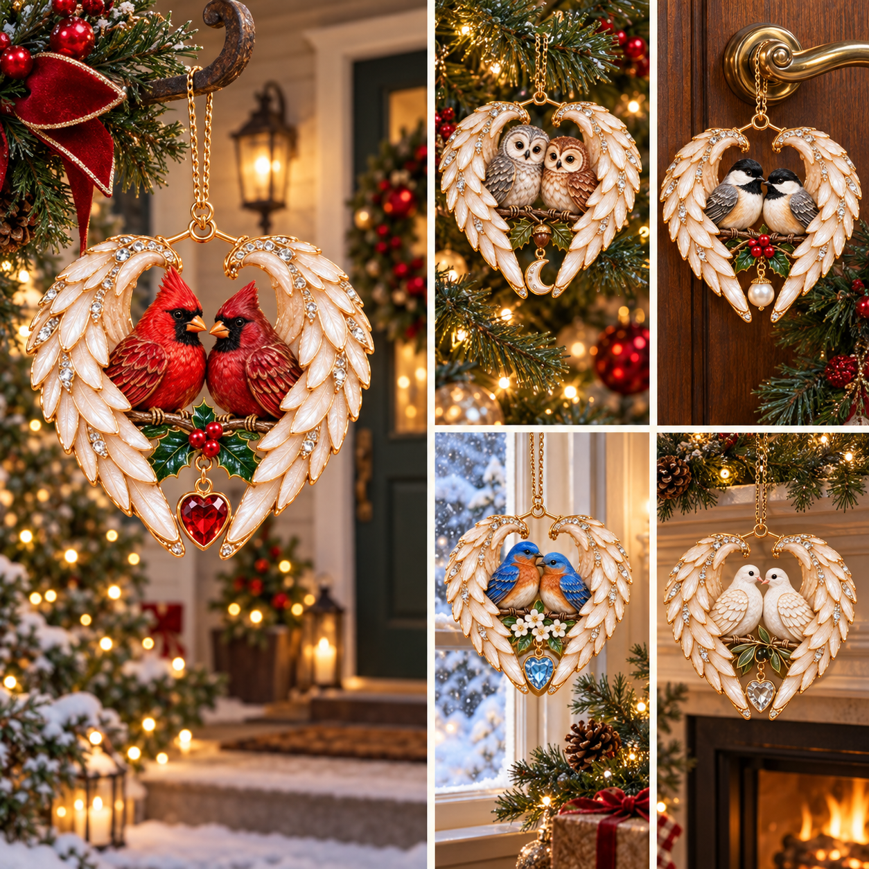 ❤️WingMemory – 2026 Angel Wing Heart Christmas Ornaments