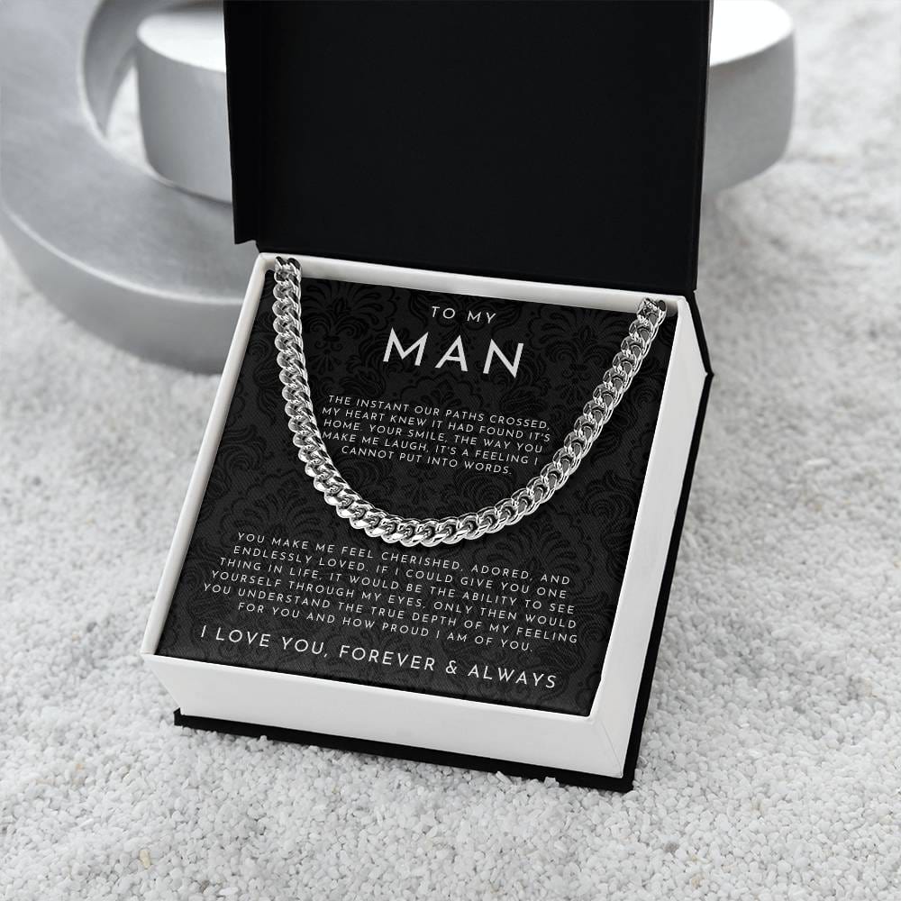 ForeverLink – To My Man Cuban Chain Necklace with Message Card