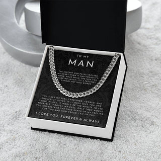 ForeverLink – To My Man Cuban Chain Necklace with Message Card