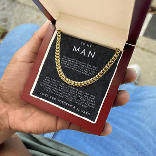 ForeverLink – To My Man Cuban Chain Necklace with Message Card
