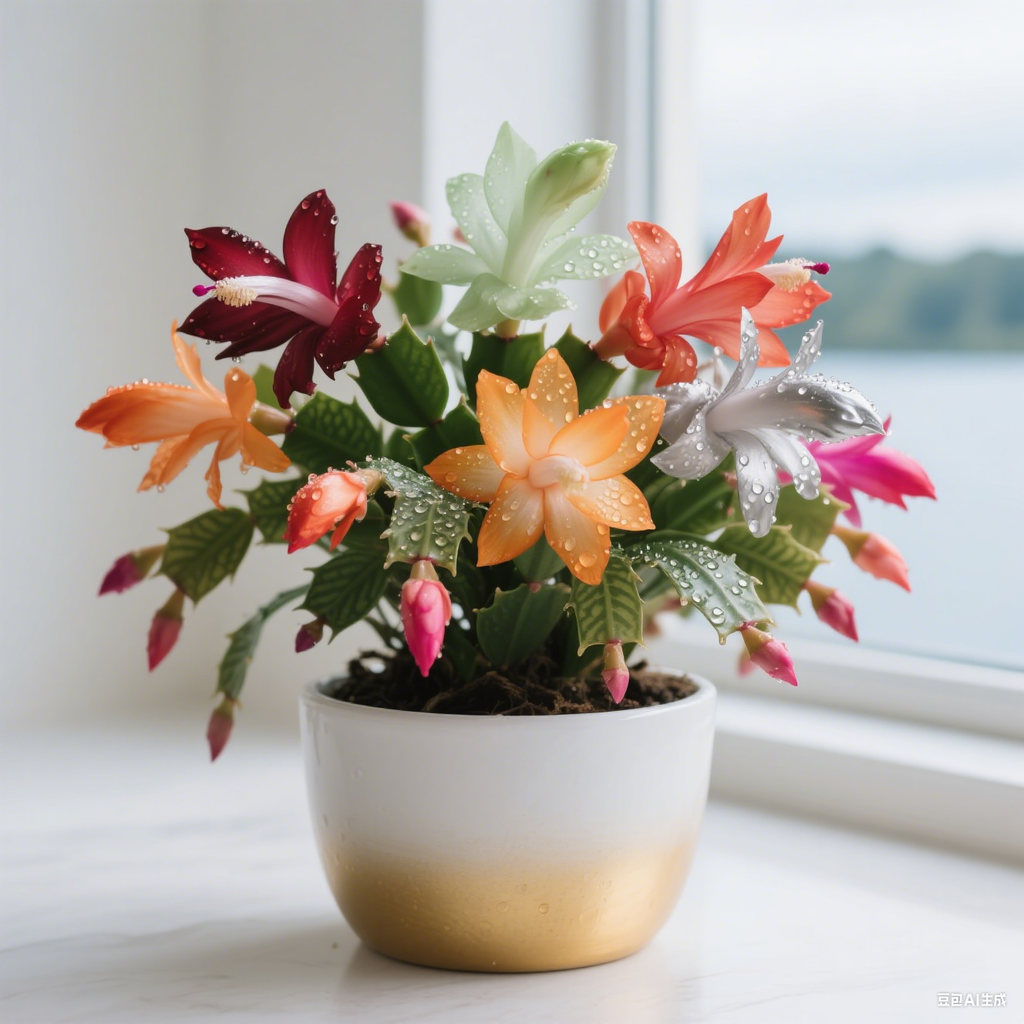 🦀CactusBloom – Mix Colors Schlumbergera Bulbs, Easy-Care Blooms in Every Shade, Even in Winter ❄️🌈
