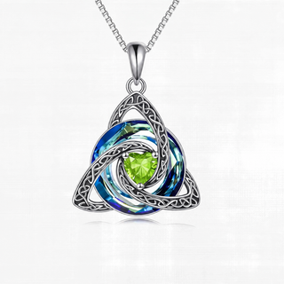 TrinityHeart – Celtic Birthstone Trinity Knot Necklace, a Symbol of Faith, Love & Forever