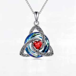 TrinityHeart – Celtic Birthstone Trinity Knot Necklace, a Symbol of Faith, Love & Forever
