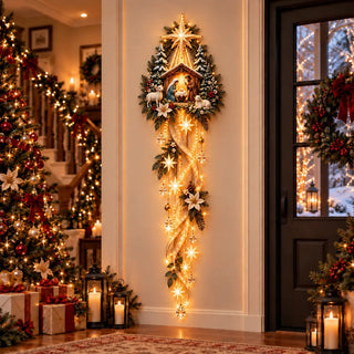 BethlehemGlow – ⏳ ✝️ Nativity Starfall Wall Light with Warm Golden Glow for Christmas Walls & Faith-Filled Homes ⭐