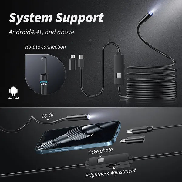 🔥🔎 Plug-and-Play Endoscope Camera - Compatible with Android for Direct Connection