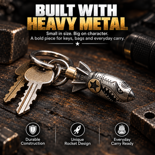 🔑SkullForge – 3D Steel Skull Keychain, Gothic Biker EDC Key Ring