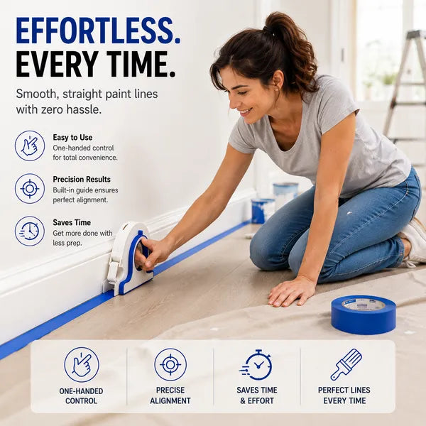 TapeGlide – Painter's Masking Tape Applicator with 1 mm Gap Control