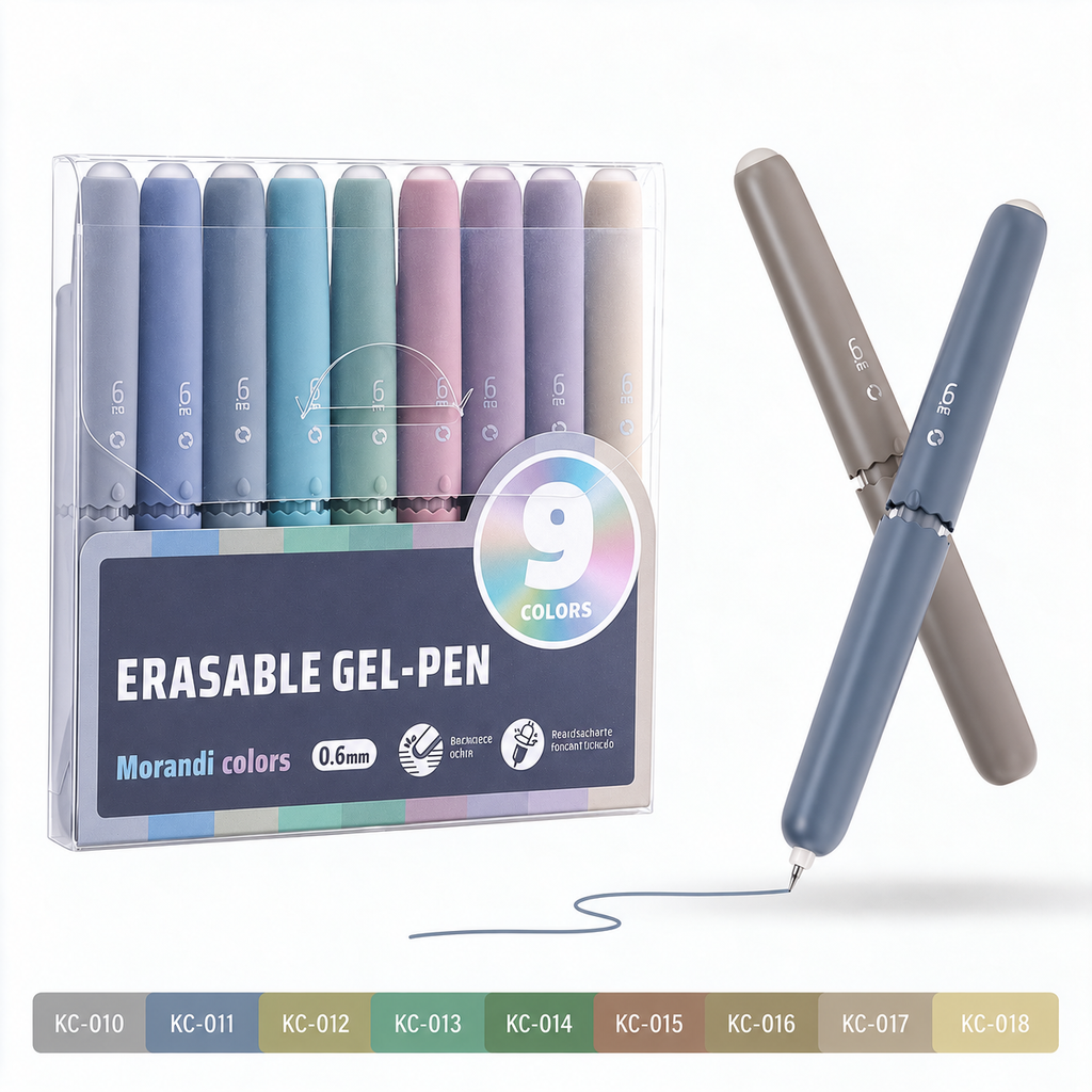 PastelGlide – 🏆✨ 9-Color Erasable Gel Pen Set