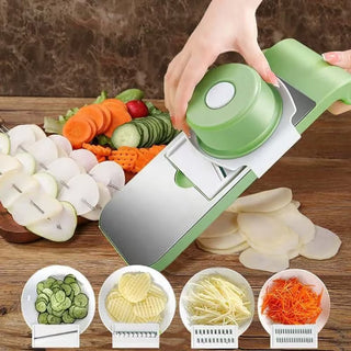 🔪 PrepBlade – Multifunctional Vegetable Chopper with Hand Guard, 5 Blades & Non-Slip Base