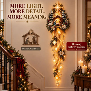 BethlehemGlow – ⏳ ✝️ Nativity Starfall Wall Light with Warm Golden Glow for Christmas Walls & Faith-Filled Homes ⭐