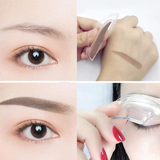 BrowPress – Instant Adjustable Eyebrow Stamp with Two-Color Brow Powder, Waterproof & Smudge-Proof