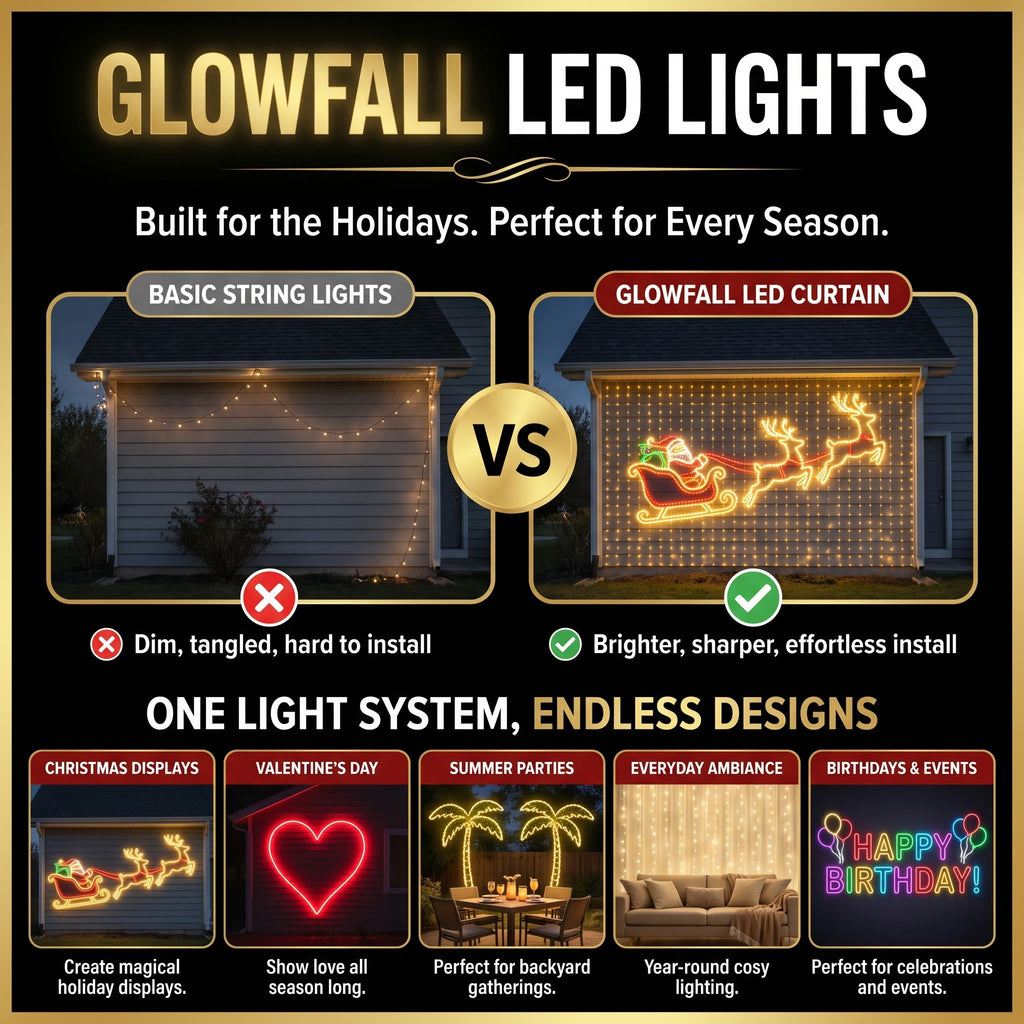 🎄 GlowCanvas – Smart DIY Programmable Curtain String Lights