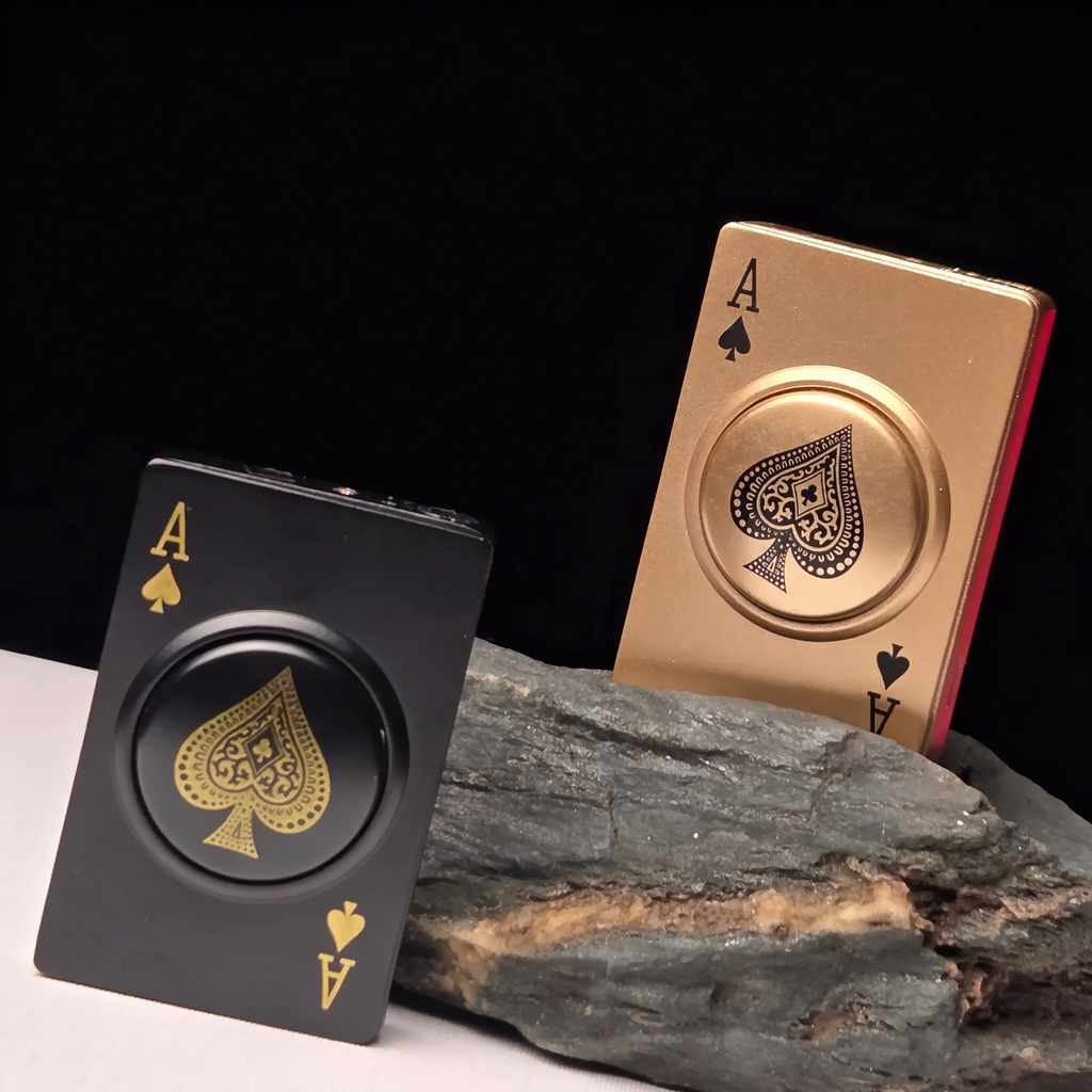 🃏AceSpin – Poker Card Fidget Spinner Lighter, Ace of Spades Design