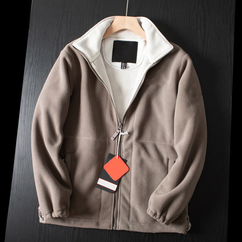 ThermaZip – 🔥 Unisex Full-Zip Stand Collar Reversible Fleece Coat