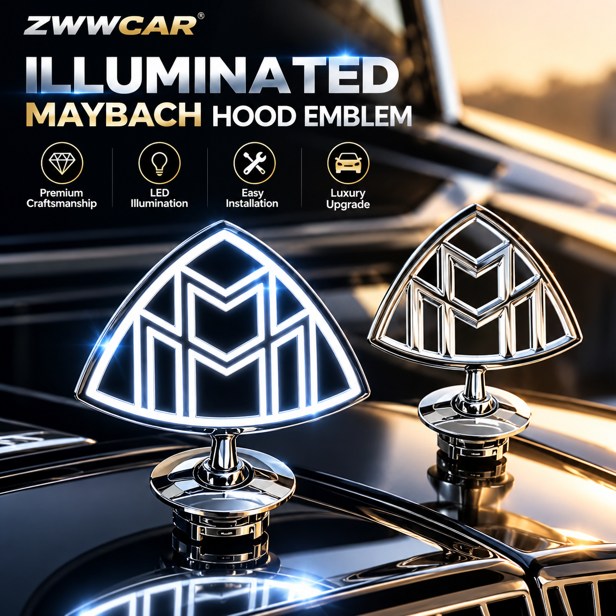 StarGlow – Illuminated LED Emblem Replacement for Mercedes-Benz