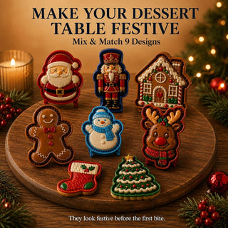 🎄PieCharm – 8-Design Christmas Mini Pie Mold Collection | Reusable Embossed Molds