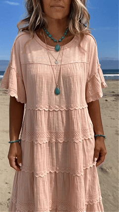 BreezeLace – 🏆💥 Cool & Breathable Fabric 🍃 Women's Vintage Patchwork Lace Dress ⚡