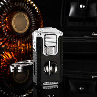 TriFlame – Vintage-Inspired Refillable Triple Torch Lighter with Built-In Tools