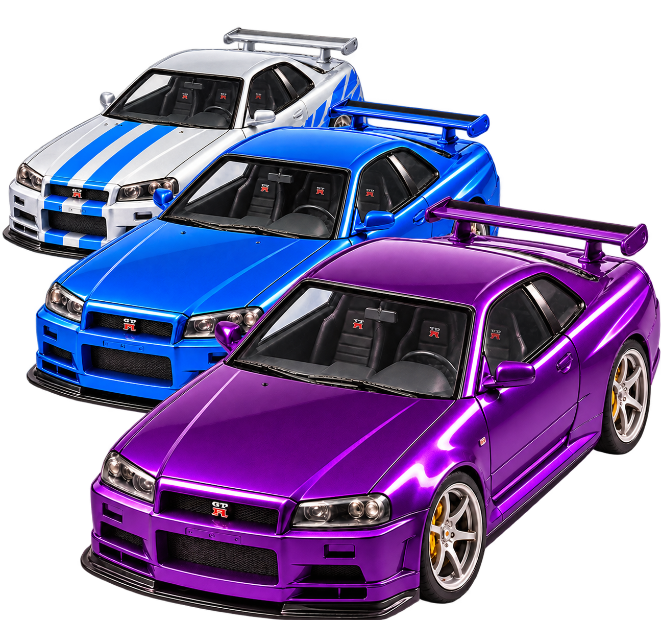 LegendForge – 1:12 Scale Skyline GT-R R34 Model Building Kit, 537 Parts