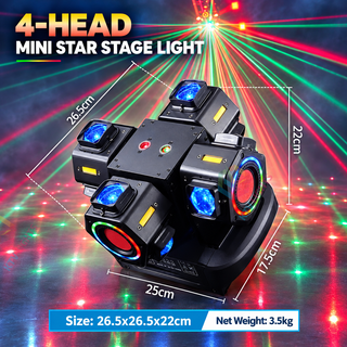 MeteorBeam – 180W 4-Arm Moving Head Laser Beam DJ Stage Light