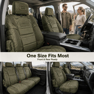 🎖️ TactiSeat – Military-Style Universal Car Seat Covers with Thick Padding & MOLLE Pockets