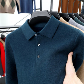 🎁KnitCrest – Men's Autumn & Winter Business Knitted Polo Sweater