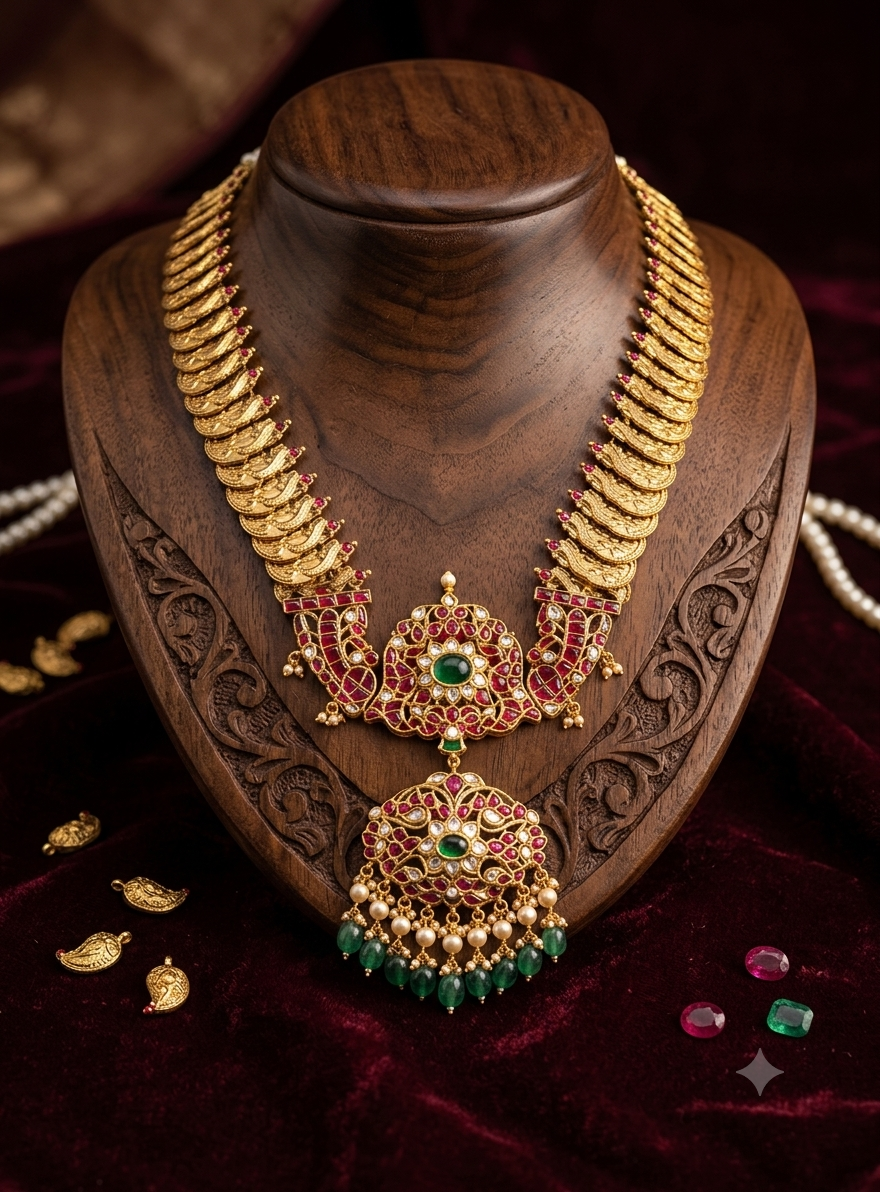 TempleGrace – Traditional South Indian Temple Jewellery Long Necklace
