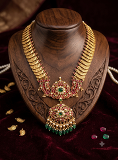 TempleGrace – Traditional South Indian Temple Jewellery Long Necklace