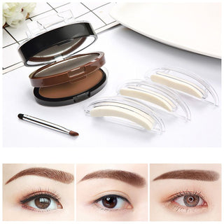 BrowPress – Instant Adjustable Eyebrow Stamp with Two-Color Brow Powder, Waterproof & Smudge-Proof