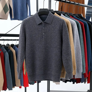 🎁KnitCrest – Men's Autumn & Winter Business Knitted Polo Sweater