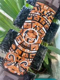 Aztec Obsidian Wood Totem
