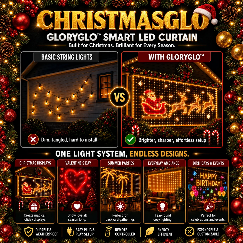 🎄 GlowCanvas – Smart DIY Programmable Curtain String Lights