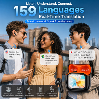 LinguaLink – Bluetooth Wireless Noise-Canceling Translation Earbuds