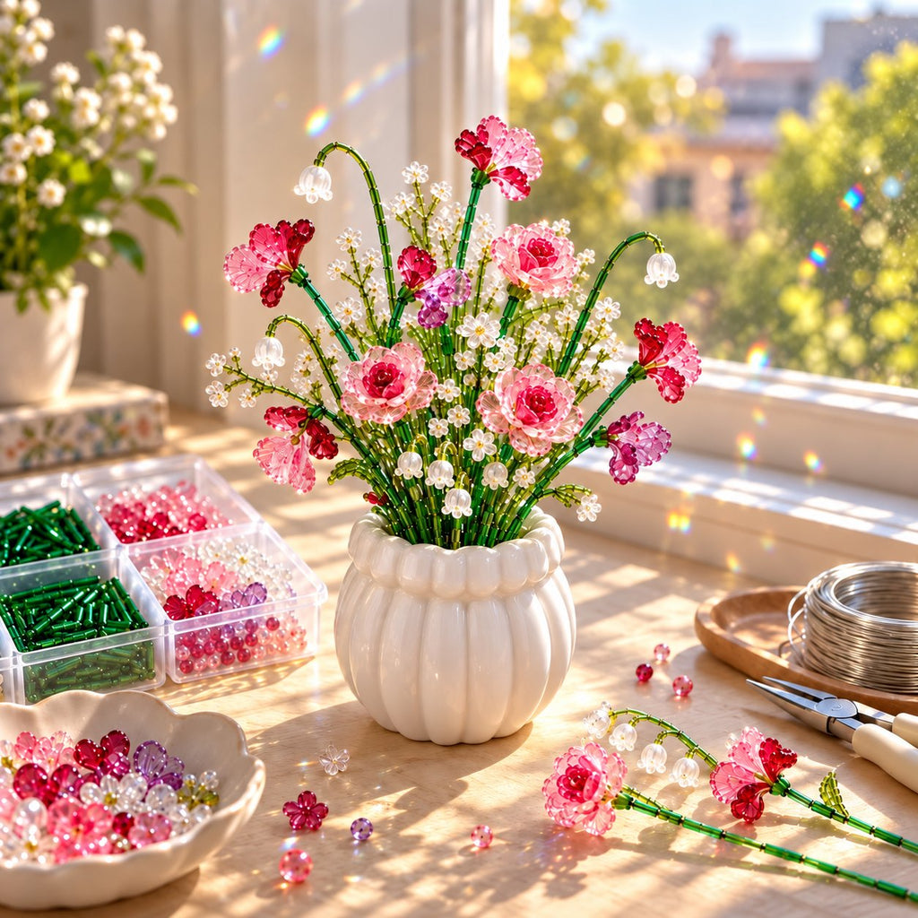 🧘BloomBead – Relaxing & Beginner-Friendly Beaded Wildflower Bouquet DIY Kit🌷