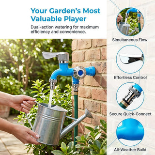 💧 TwinTap – Dual-Outlet Faucet with Two Independent Water Connections for Laundry, Garden & Everyday Cleaning