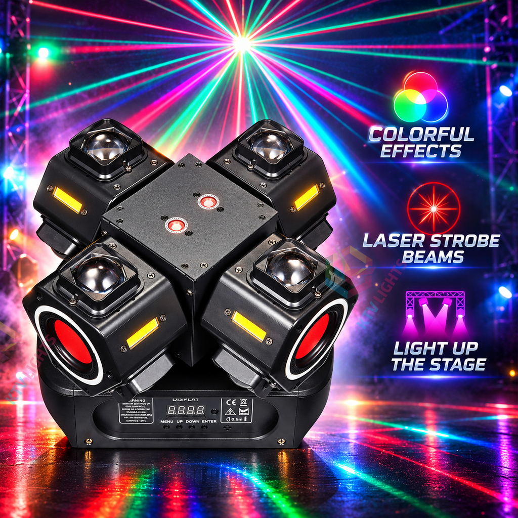 MeteorBeam – 180W 4-Arm Moving Head Laser Beam DJ Stage Light