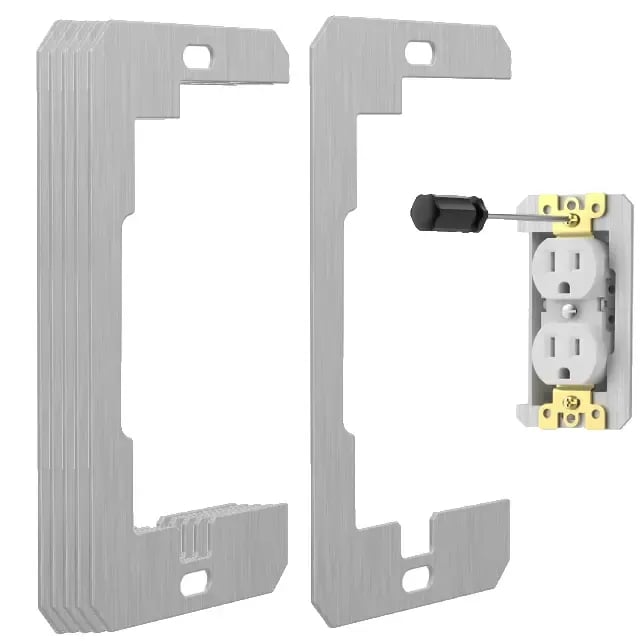 FlushFit – Galvanized Metal Electrical Outlet Spacers, 1 Set of 10