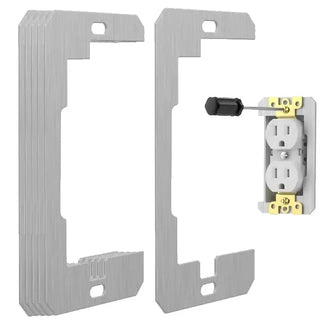 FlushFit – Galvanized Metal Electrical Outlet Spacers, 1 Set of 10