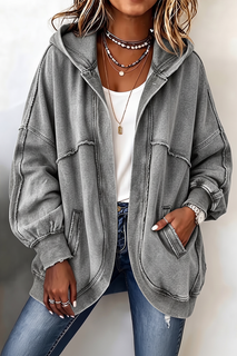 FadeHaven – 🎁🎉 Cozy Vintage-Washed Hooded Sweatshirt Jacket